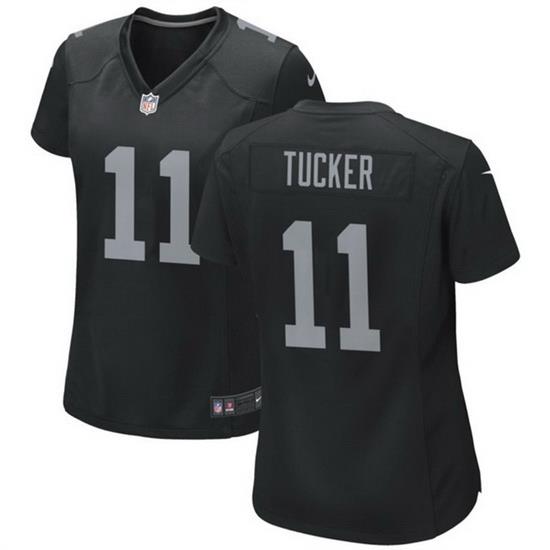 Women Las Vegas Raiders 11 Tre Tucker Black Stitched Jersey 28Run Small 29