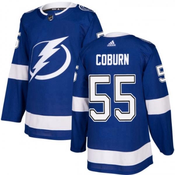 Youth Adidas Tampa Bay Lightning 55 Braydon Coburn Authentic Royal Blue Home NHL Jersey