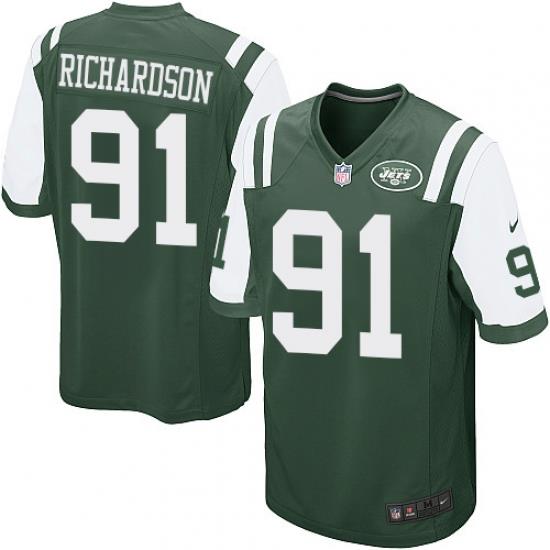 Youth Nike NeW York Jets #91 Sheldon Richardson Elite Green Team Color NFL Jersey