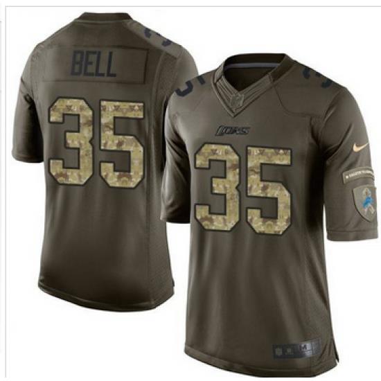 Nike Detroit Lions #35 Joique Bell Green Men 27s Stitched NFL Limited Salute To Service Jersey