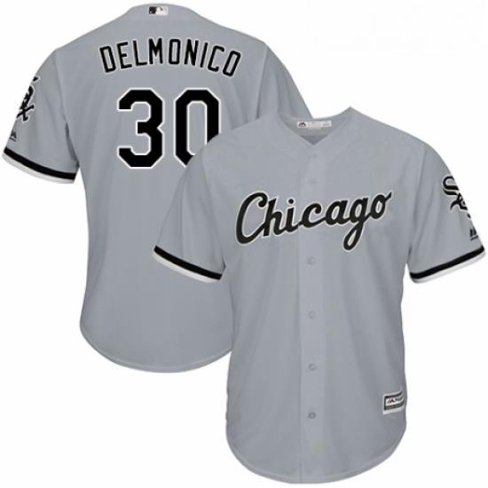 Youth Majestic Chicago White Sox 30 Nicky Delmonico Authentic Grey Road Cool Base MLB Jersey