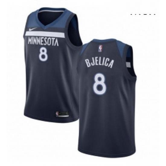 Mens Nike Minnesota Timberwolves 8 Nemanja Bjelica Swingman Navy Blue Road NBA Jersey Icon Edition