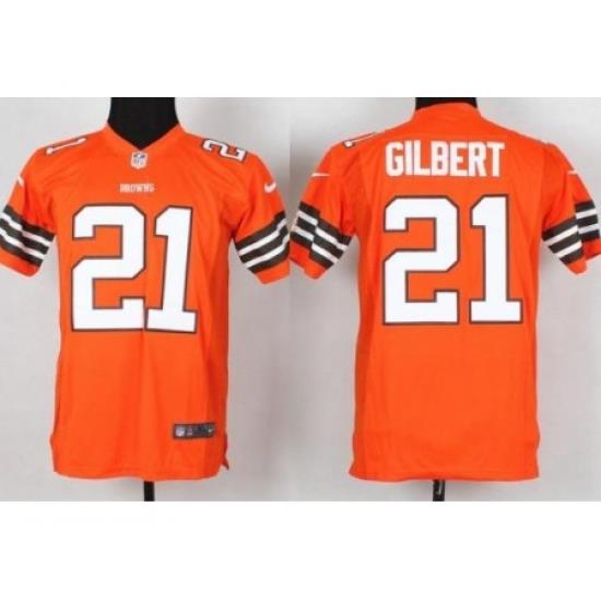 Youth Nike Cleveland Browns 21 Justin Gilbert Orange NFL Jersey