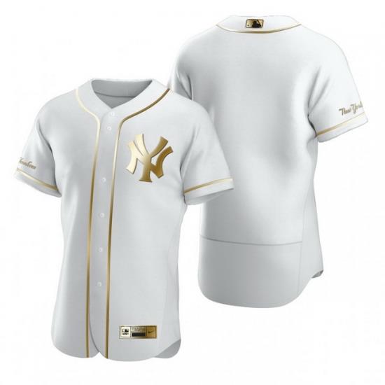 NeW York Yankees Blank White Nike Mens Authentic Golden Edition MLB Jersey