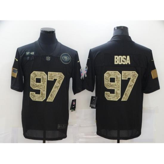 Nike San Francisco 49ers 97 Nick Bosa Black Camo 2020 Salute To Service Limited Jersey