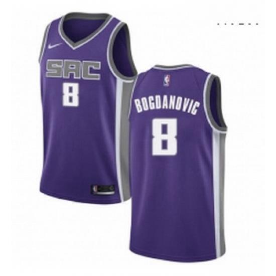 Mens Nike Sacramento Kings 8 Bogdan Bogdanovic Swingman Purple NBA Jersey Icon Edition