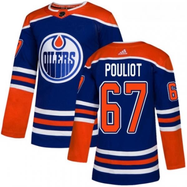 Youth Adidas Edmonton Oilers 67 Benoit Pouliot Authentic Royal Blue Alternate NHL Jersey