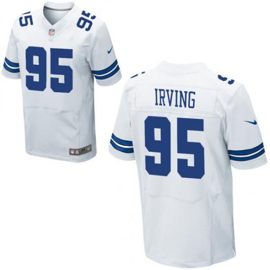 Nike Cowboys #95 David Irving Alternate Mens Stitched White NFL Elite Jersey