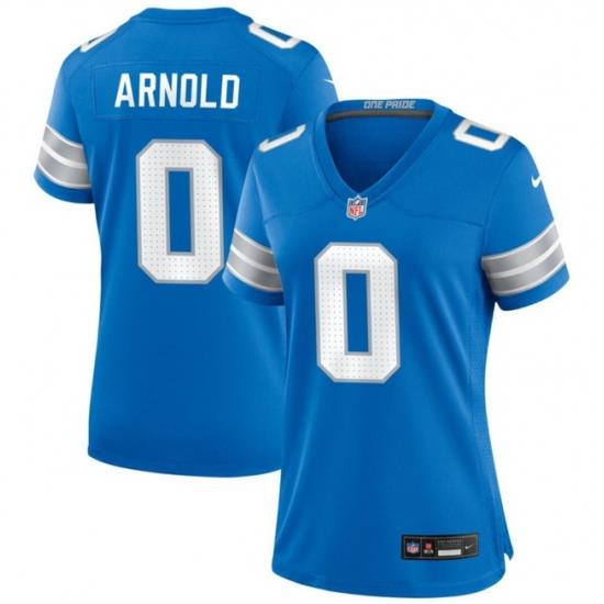 Women Detroit Lions 0 Terrion Arnold Blue 2024 Stitched Jersey