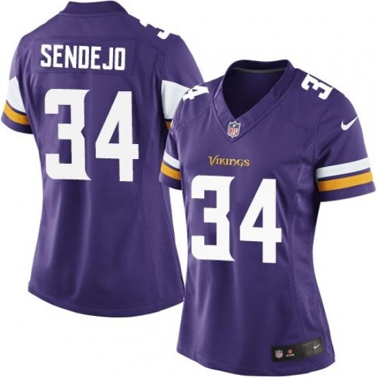 Women Nike Minnesota Vikings #34 AndreW Sendejo Purple NFL Jersey