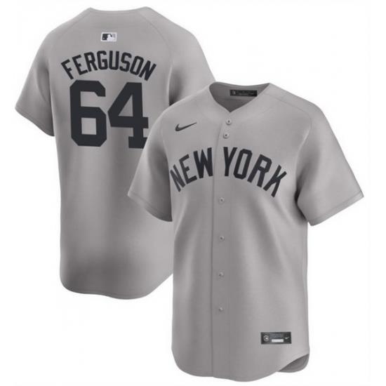 Men NeW York Yankees 64 Caleb Ferguson Gray 2024 AWay Limited Cool Base Stitched Baseball Jersey