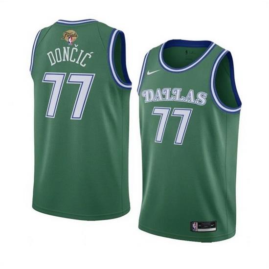 Men Dallas Mavericks 77 Luka Doncic Green 2024 Finals Classic Edition Stitched Basketball Jersey
