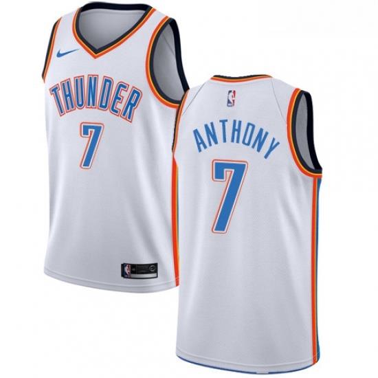 Womens Nike Oklahoma City Thunder 7 Carmelo Anthony Swingman White Home NBA Jersey Association Edition