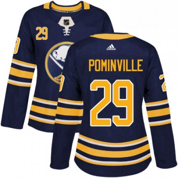 Womens Adidas Buffalo Sabres 29 Jason Pominville Premier Navy Blue Home NHL Jersey