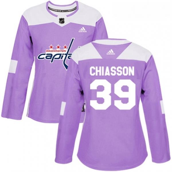 Womens Adidas Washington Capitals 39 Alex Chiasson Authentic Purple Fights Cancer Practice NHL Jersey