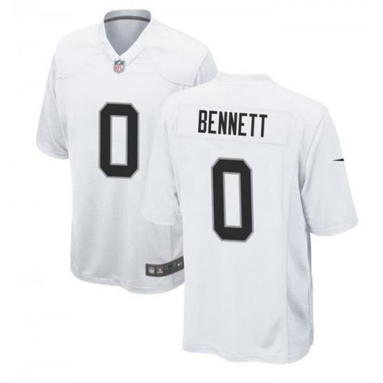 Men Las Vegas Raiders 0 Jakorian Bennett White Stitched Football Game Jersey