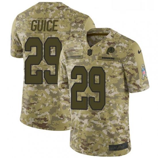 Mens Nike Washington Redskins 29 Derrius Guice Burgundy Limited Camo 2018 Salute to Service NFL Jersey