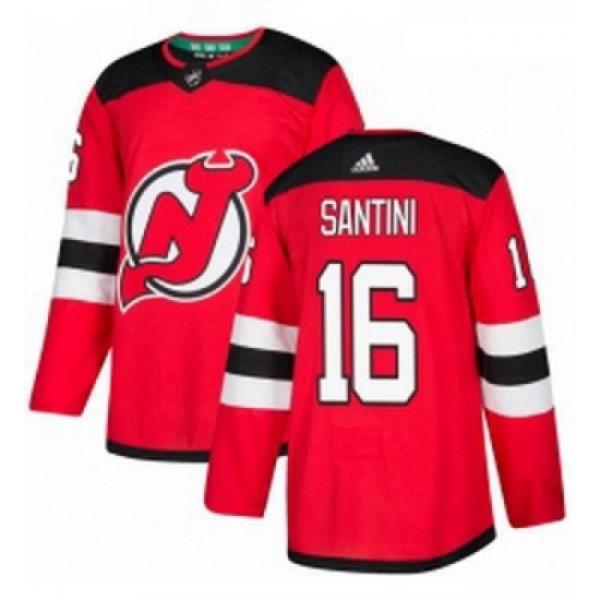 Youth Adidas New Jersey Devils 16 Steve Santini Authentic Red Home NHL Jersey