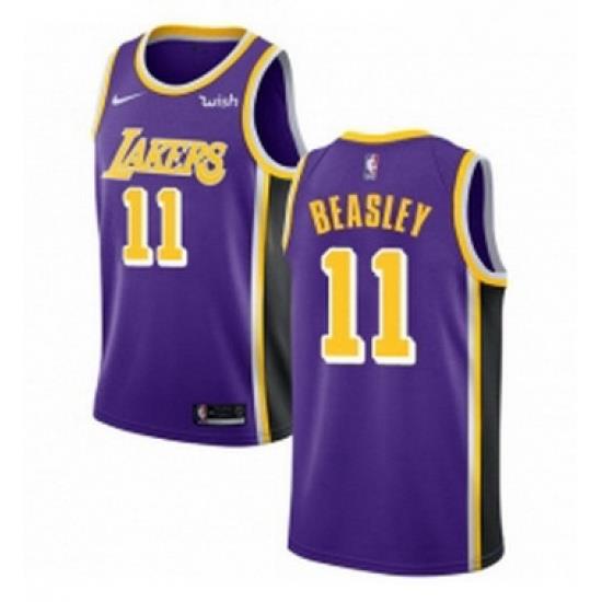 Womens Nike Los Angeles Lakers 11 Michael Beasley Swingman Purple NBA Jersey Statement Edition