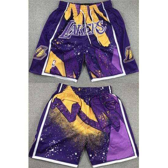 Men Los Angeles Lakers Purple Shorts  28Run Small 29