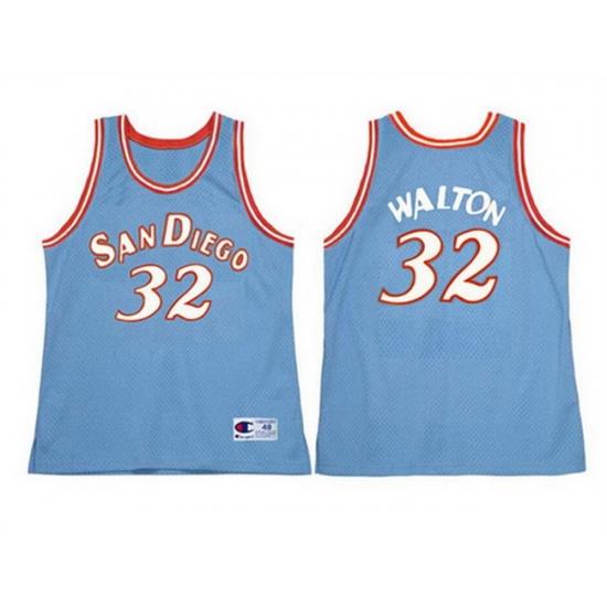 Men San Diego Clippers 2332 Bill Walton 1983 Blue Stitched Jersey