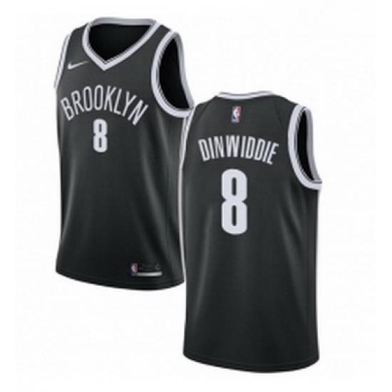 Womens Nike Brooklyn Nets 8 Spencer Dinwiddie Swingman Black NBA Jersey Icon Edition