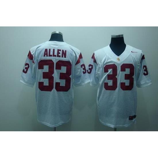 Trojans #33 Marcus Allen White Embroidered NCAA Jersey