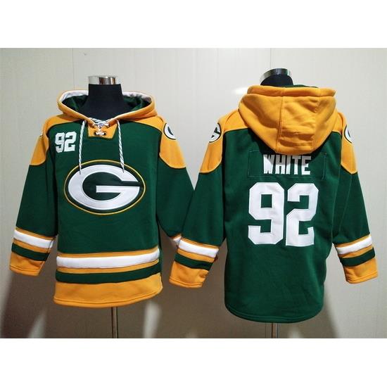 NFL Men Green Bay Packers 92 Reggie White Stitched Hoodie