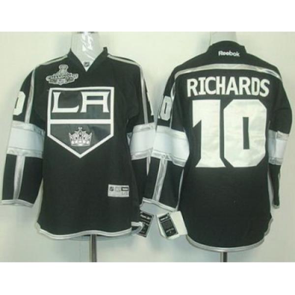 Kids Los Angeles Kings #10 Mike Richards Black Stanley Cup Finals Champions Patch NHL Jerseys LA Style