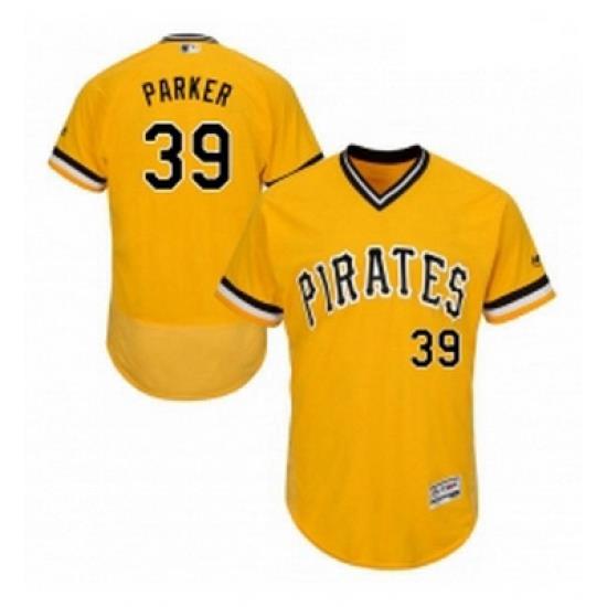 Mens Majestic Pittsburgh Pirates 39 Dave Parker Gold Alternate Flex Base Authentic Collection MLB Jersey