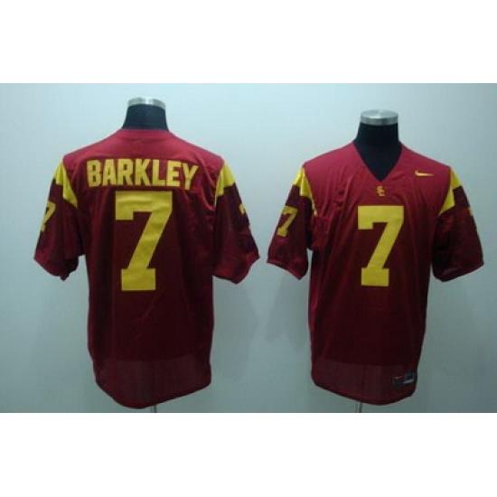 Trojans #7 Matt Barkley Red Embroidered NCAA Jersey