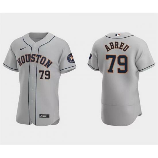 Men Houston Astros 79 Jos E9 Abreu Grey Flex Base Stitched Jersey