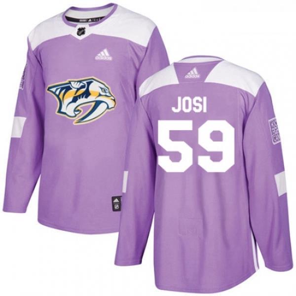 Youth Adidas Nashville Predators 59 Roman Josi Authentic Purple Fights Cancer Practice NHL Jersey