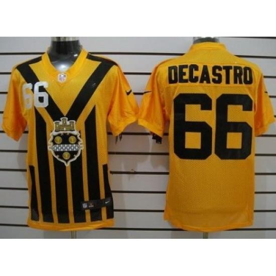 Nike Pittsburgh Steelers 66 David DeCastro Yellow 1933s Throwback Elite NFL Jersey