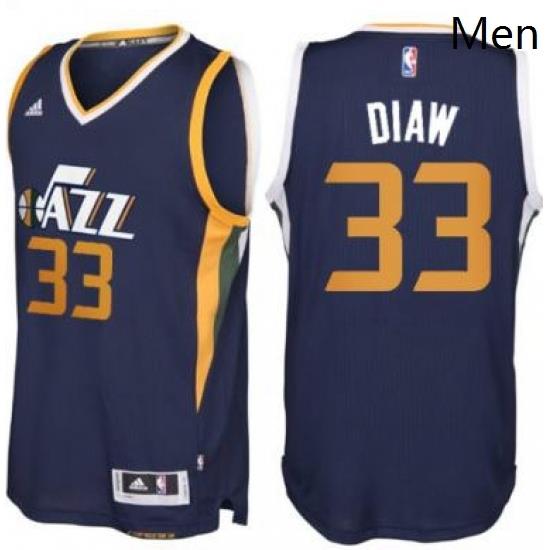 Mens Utah Jazz 33 Boris Diaw adidas Navy Blue New Swingman Road Jersey