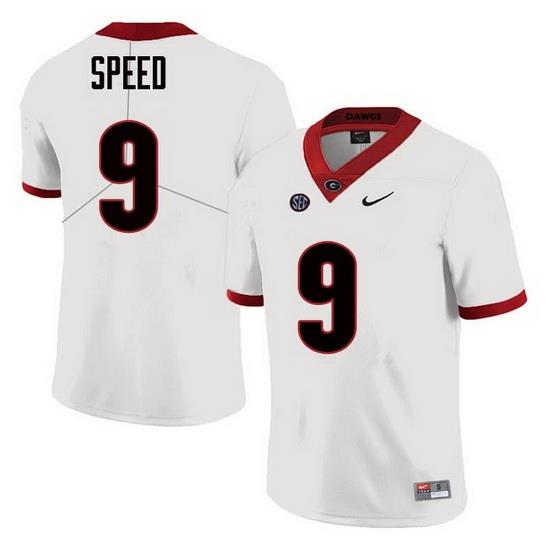 Men Georgia Bulldogs #9 Ameer Speed College Football Jerseys Sale-White