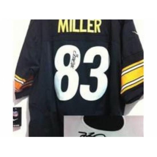 Nike Pittsburgh Steelers 83 Heath Miller Black Elite signature NFL Jersey
