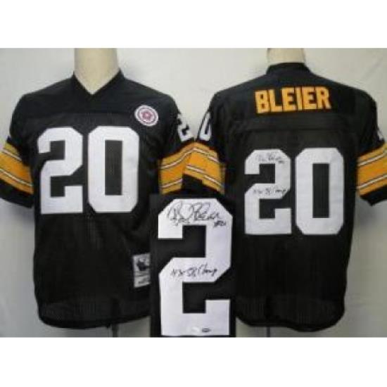 Pittsburgh Steelers 20 Bleier Black Throwback M&N Signed NFL Jerseys