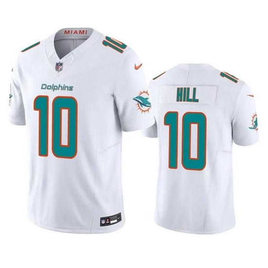 Men Miami Dolphins 10 Tyreek Hill White 2023 F U S E Vapor Limited Stitched Football Jersey