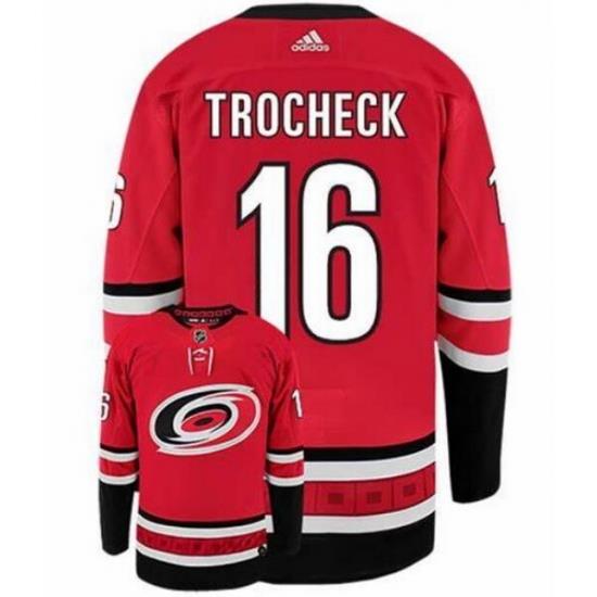 Men Carolina Hurricanes 16 Vincent Trocheck Red Adidas Jersey