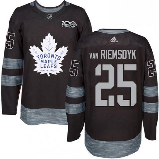 Mens Adidas Toronto Maple Leafs 25 James Van Riemsdyk Authentic Black 1917 2017 100th Anniversary NHL Jersey
