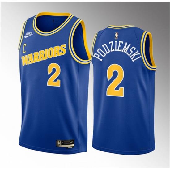 Men Golden State Warriors 2 Brandin Podziemski Royal 2023 Draft Classic Edition Swingman Stitched Basketball Jersey
