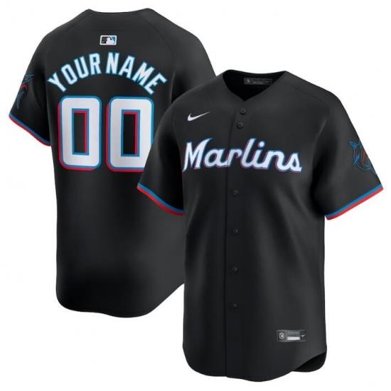 Men Women youth Miami Marlins Active Player Custom Black 2024 Alternate Limited Stitched Baseball Jersey