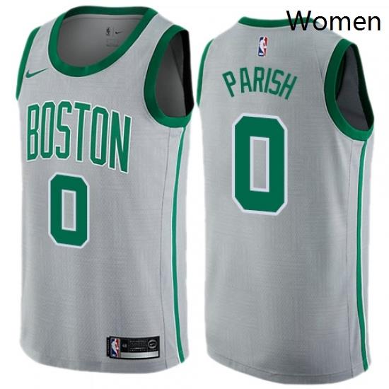 Womens Nike Boston Celtics 0 Robert Parish Swingman Gray NBA Jersey City Edition
