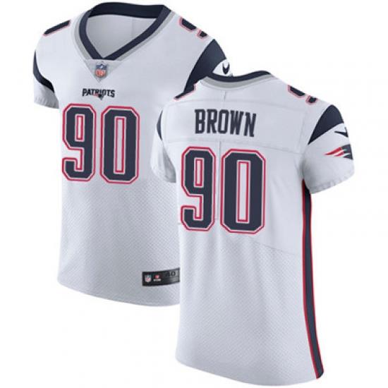 Men Nike Patriots #90 Malcom Brown White Stitched NFL Vapor Untouchable Elite Jersey
