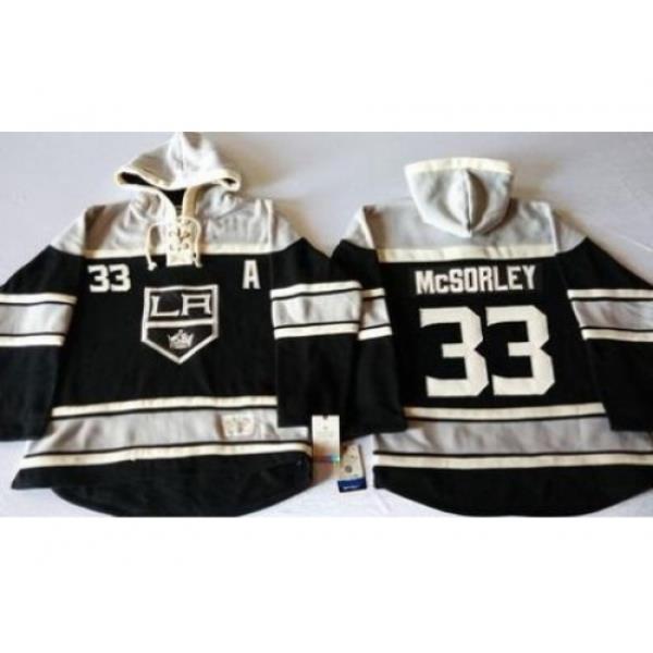Los Angeles Kings #33 Marty Mcsorley Black Sawyer Hooded Sweatshirt Stitched NHL Jersey