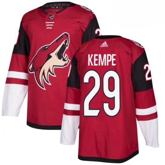 Mens Adidas Arizona Coyotes 29 Mario Kempe Premier Burgundy Red Home NHL Jersey