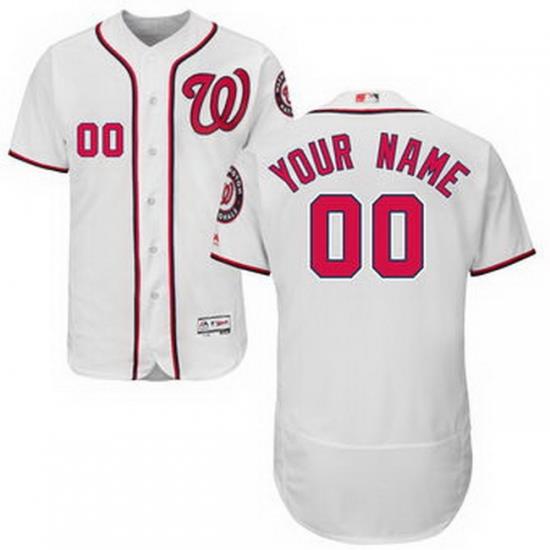 Men Women Youth All Size Washington Nationals Flex Base Authentic Collection Custom Jersey White