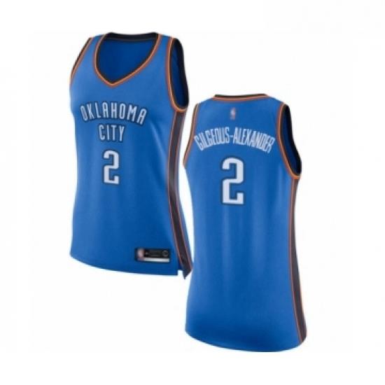 Womens Oklahoma City Thunder 2 Shai Gilgeous Alexander Swingman Royal Blue Basketball Jersey Icon Edition