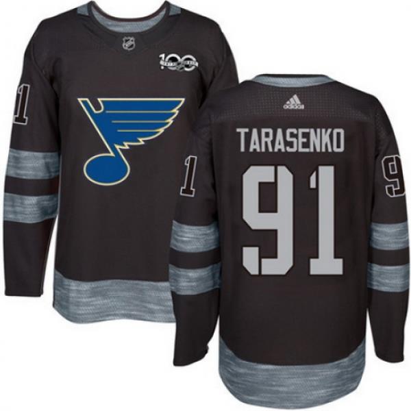 Blues #91 Vladimir Tarasenko Black 1917 2017 100th Anniversary Stitched NHL Jersey